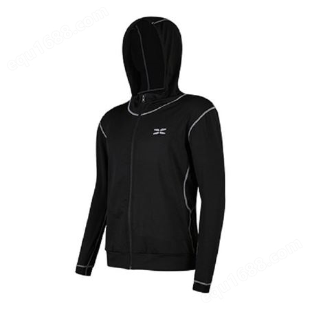 黑色运动外套男跑步户外休闲长袖连帽健身衣篮球训练服可logo