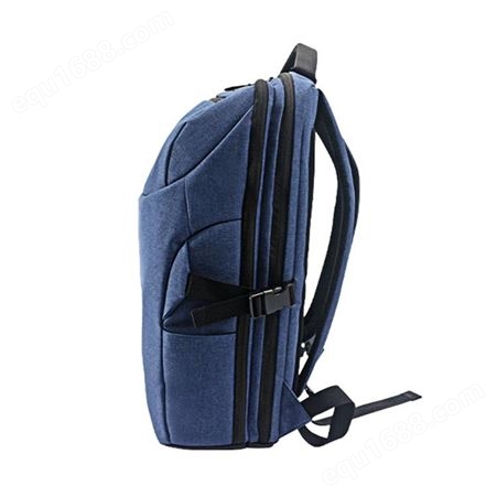 德克士DEKS学生背包黑色蓝色高年级男生涤纶双肩包可装14寸电脑